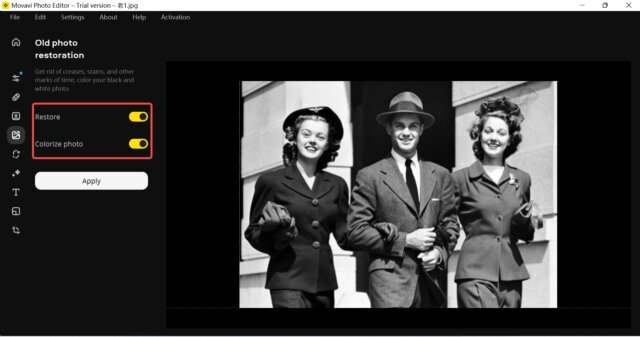 How to Colorize Black and White photos with Movavi Photo Editor?
