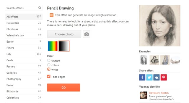 Pencil Drawing - PhotoFunia: Free photo effects and online photo editor