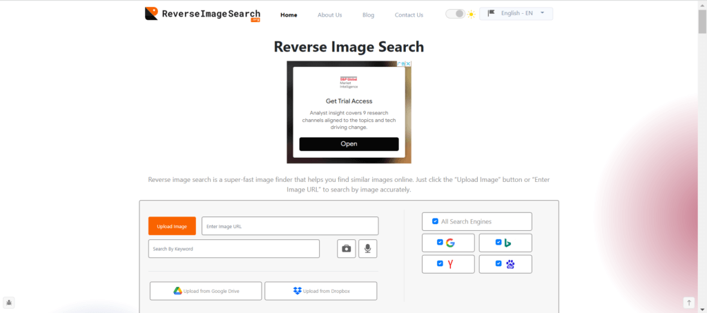 Reverse Image Search．