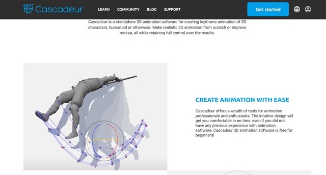 Cascadeur animation software
