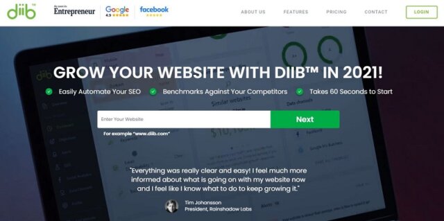 Diib AI SEO Software