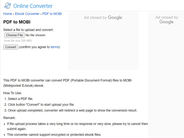 pdf to mobi_online converter