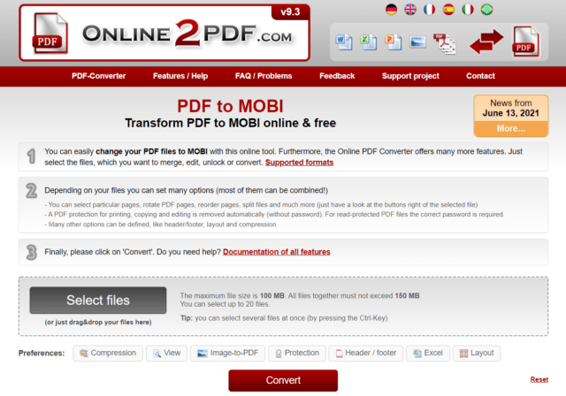 pdf to mobi_online2PDF