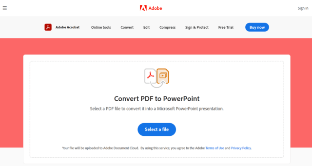 converting pdf to ppt-adobe