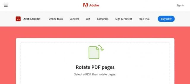 Rotate a PDF with Adobe onnline