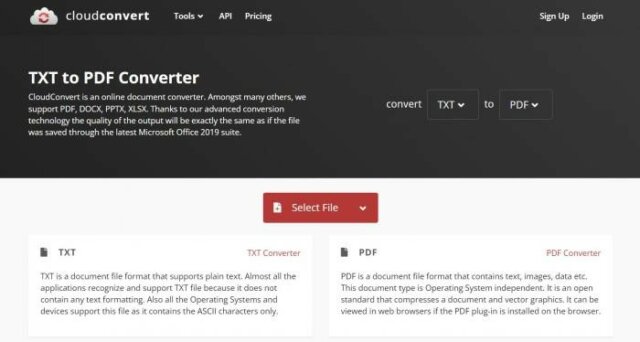 convert PXT to PDF with cloud converter