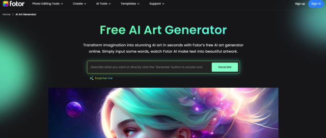 Fotor art generator