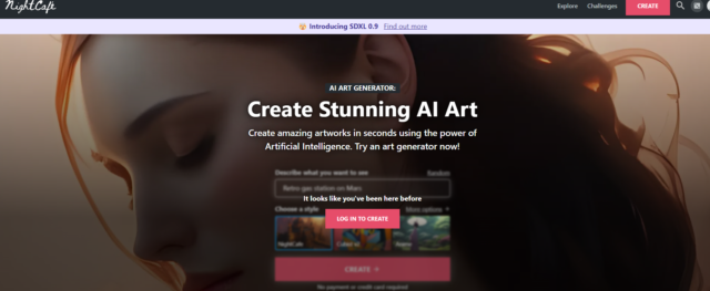 NightCafe art generator