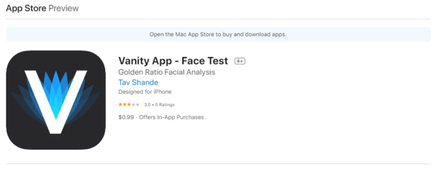 Vanity App - Face Test
