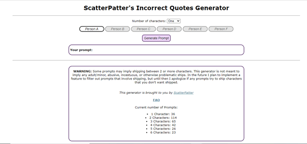 ScatterPatter's Incorrect Quotes Generator