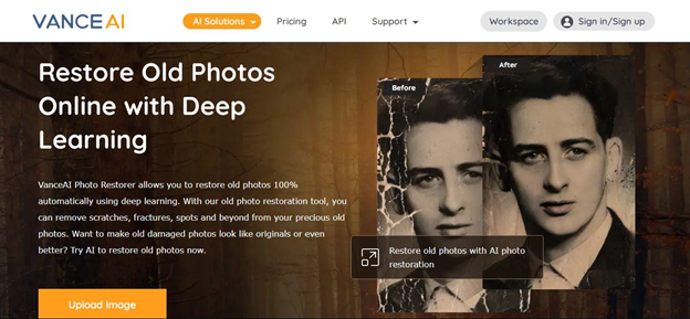 repair old family portrait online-vanceai photo restorer