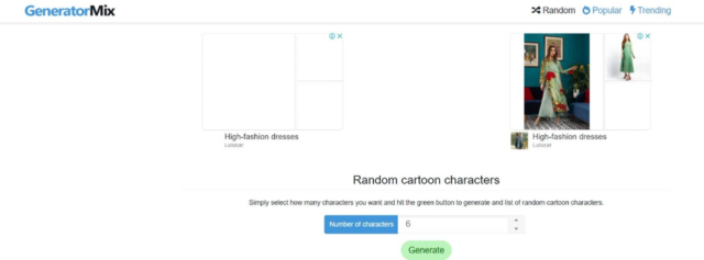 andom cartoon character generator_GeneratorMix