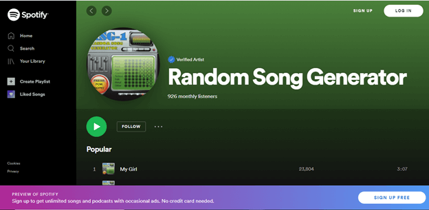 random song generator_Spotify