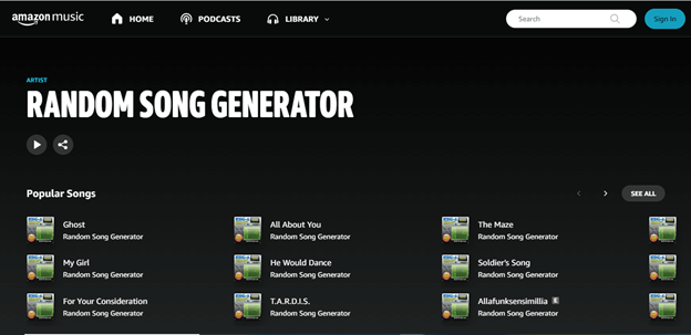 random song generator_amazon music