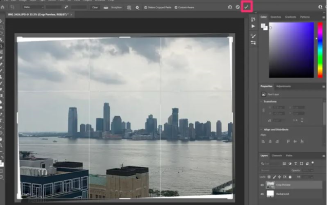 how to crop an image in photoshop