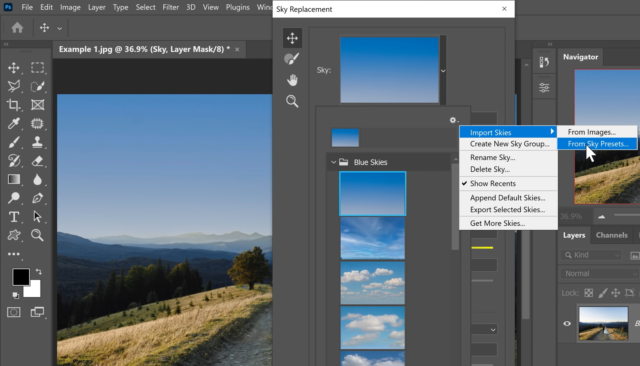 photoshop sky replacement