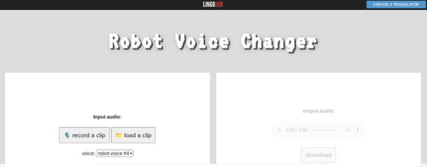 Lingojam Robot Voice Changer