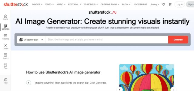 Art Generators shutterstock create artwork