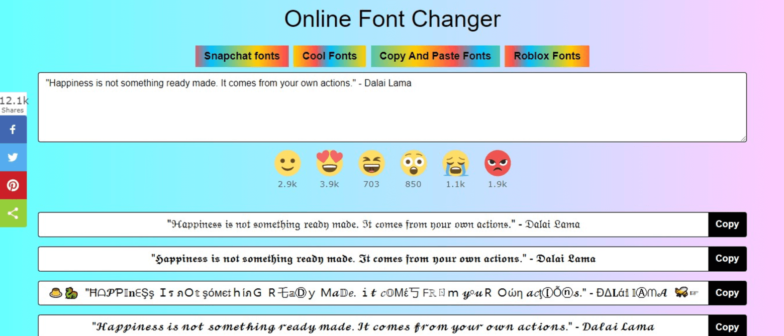 Top 10 Font Changers Online Just Copy and Paste