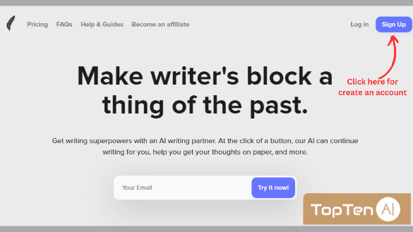 How to use ShortlyAI Step 1