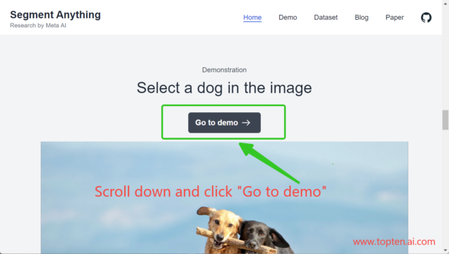Scroll down and click Go to demo