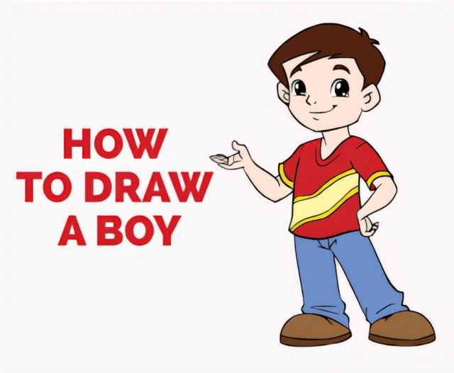 Premium Vector | Cute little boy drawing vector illustration design