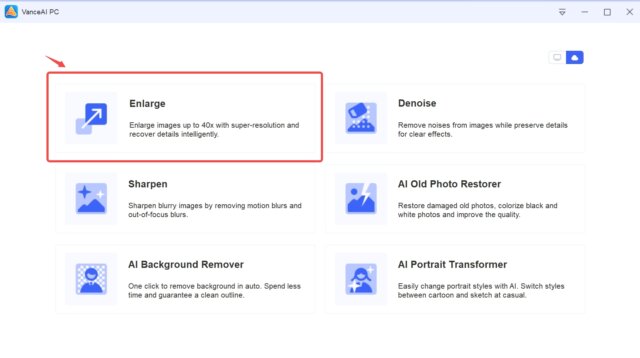Click enlarge button