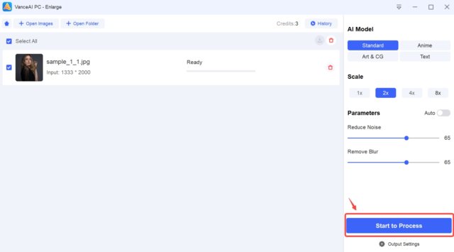 Start to process on Software