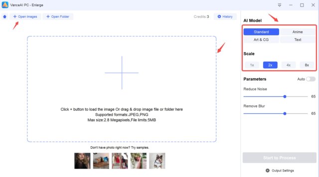 Upload an image to software