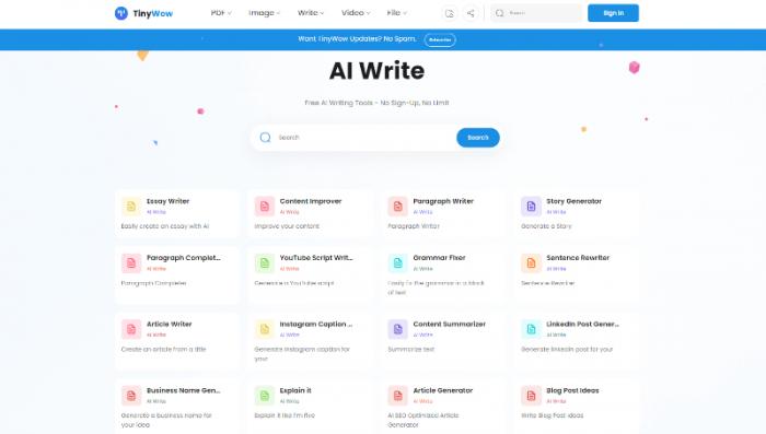 tinywow free ai essay writer