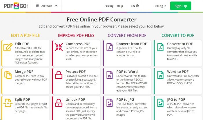 epub to pdf_PDF2GO