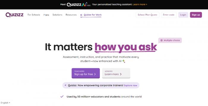 Quizizz Homepage