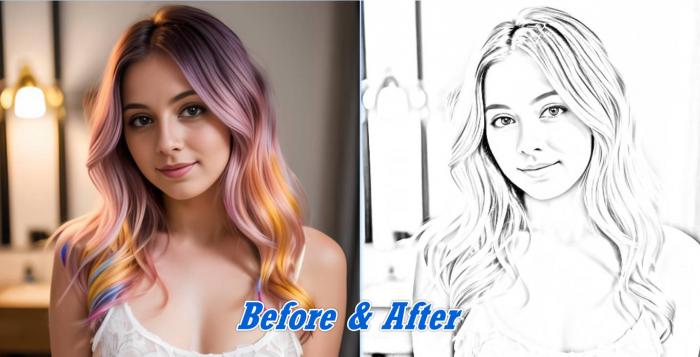 turn picture to line drawing with image chief