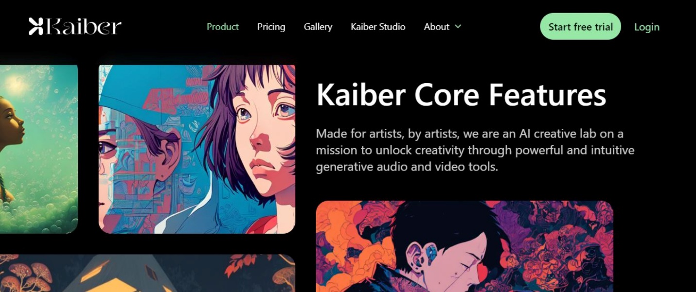 Kaiber AI home page