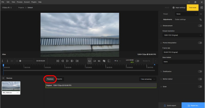 プレビューと調整