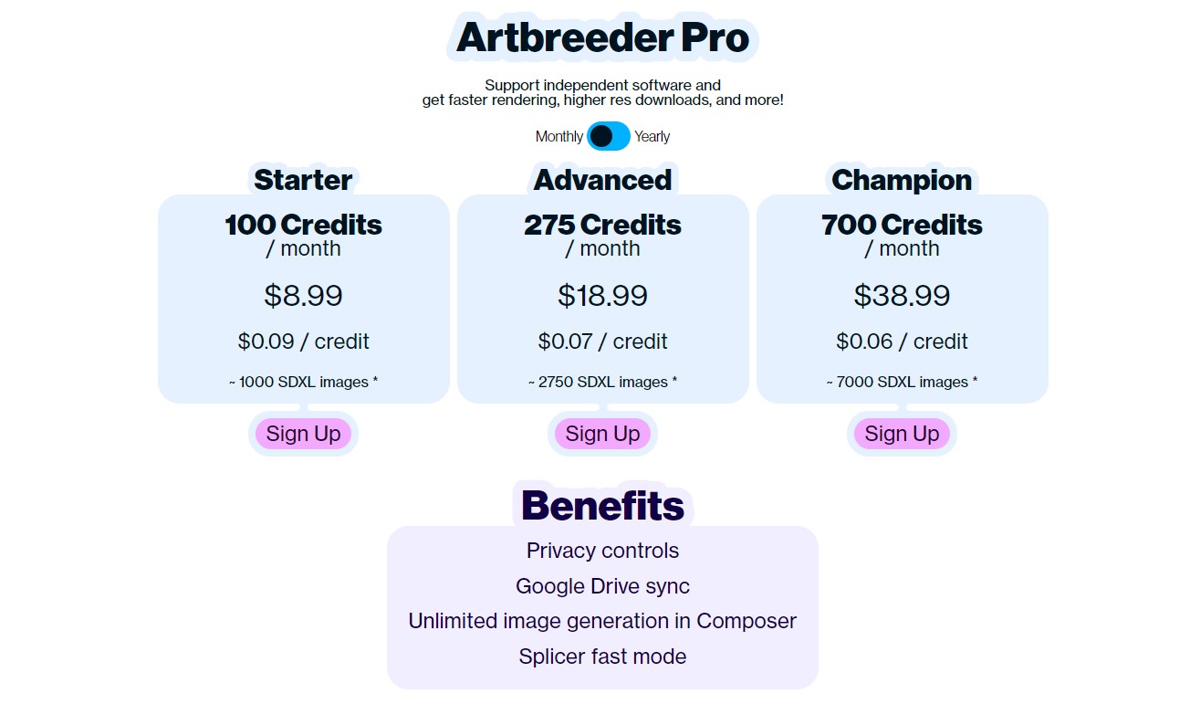 artbreederの利用料金