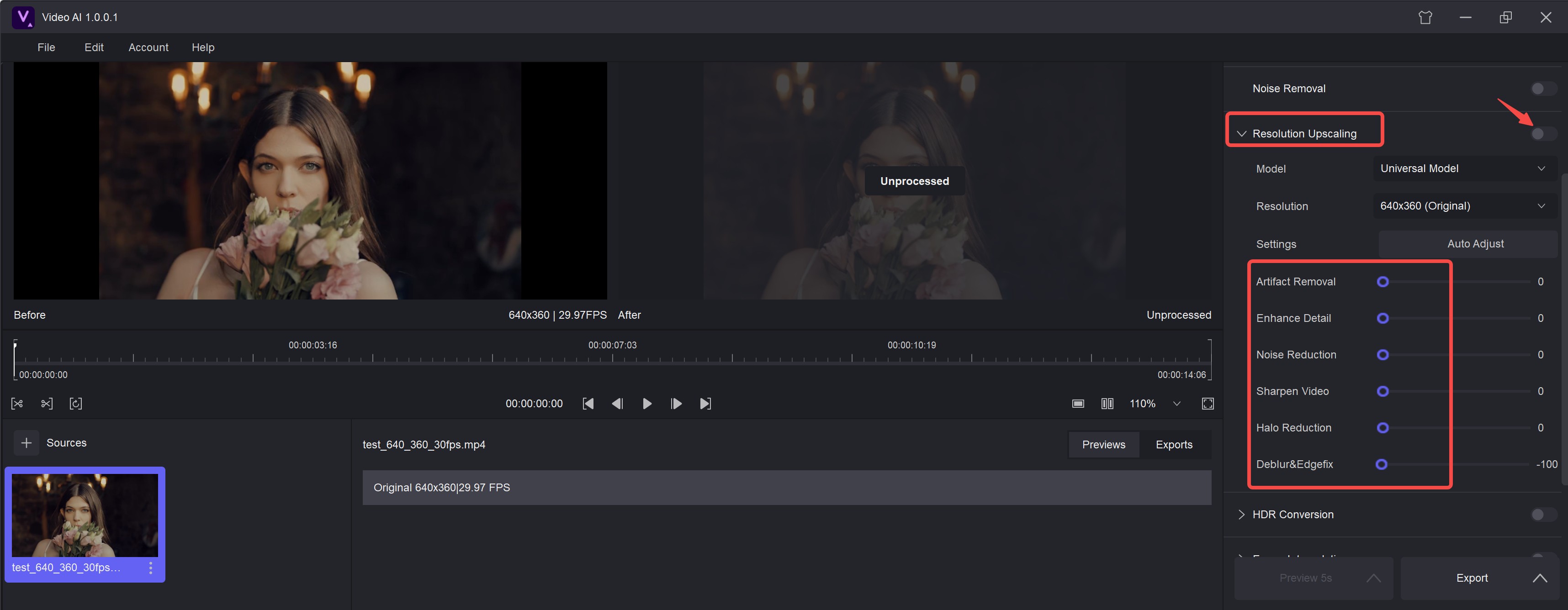 video upscaler function